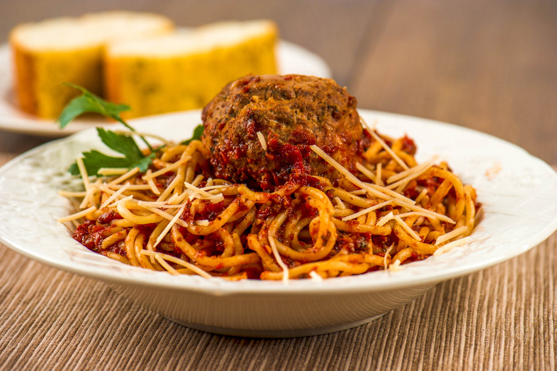 Lean turkey meatballs and whole grain pasta